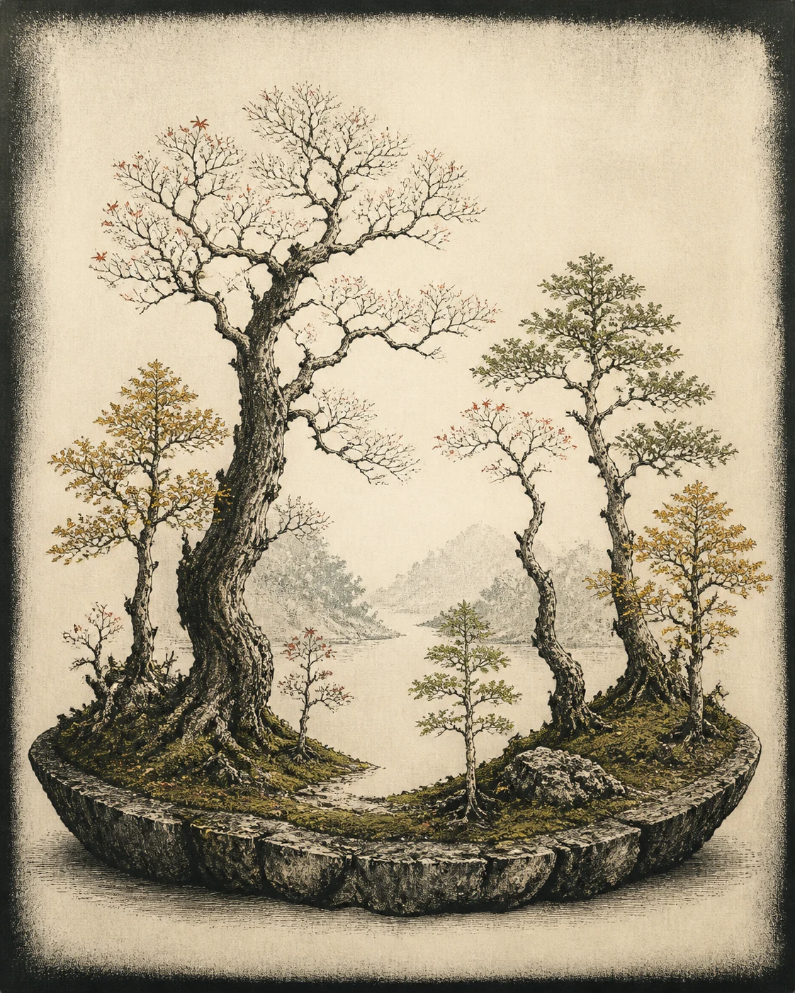 AI symbolic illustration: imagined tree composition, not an original work